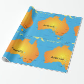 Kaart van Australië Cadeaupapier (Uitgerold)