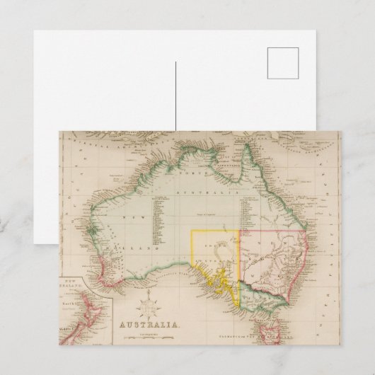 Kaart van Australië en Nieuw-Zeeland (Voorkant / Achterkant)