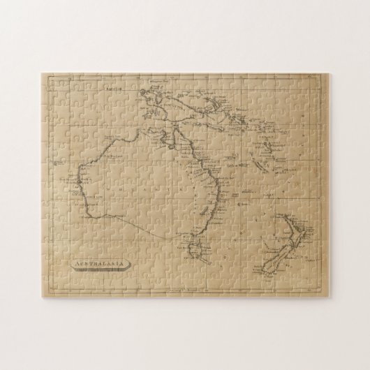  kaart van Australië en Nieuw-Zeeland (1812) Legpuzzel (Horizontaal)