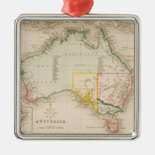 Kaart van Australië en Nieuw-Zeeland Metalen Ornament