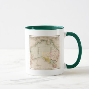 Kaart van Australië en Nieuw-Zeeland Mok