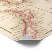 Kaart van Australië en Nieuw-Zeeland Poster (Hoek)