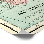  kaart van Australië en Nieuw-Zeeland Poster (Hoek)