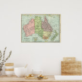 kaart van Australië en Nieuw-Zeeland Poster (Keuken)
