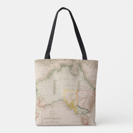 Kaart van Australië en Nieuw-Zeeland Tote Bag (Achterkant)