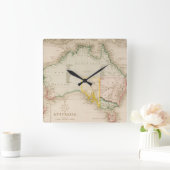 Kaart van Australië en Nieuw-Zeeland Vierkante Klok (Huis)