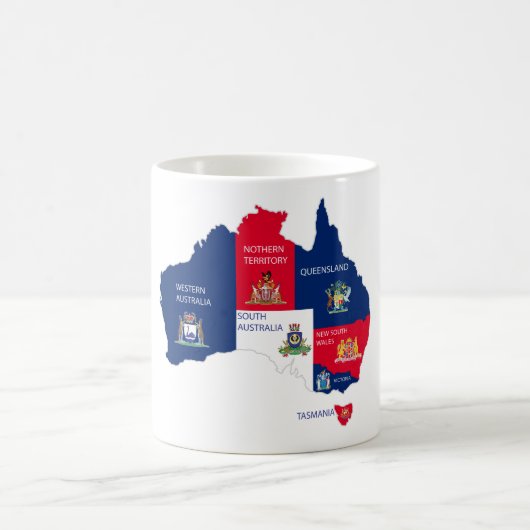 Kaart van Australië Koffiemok (Center)