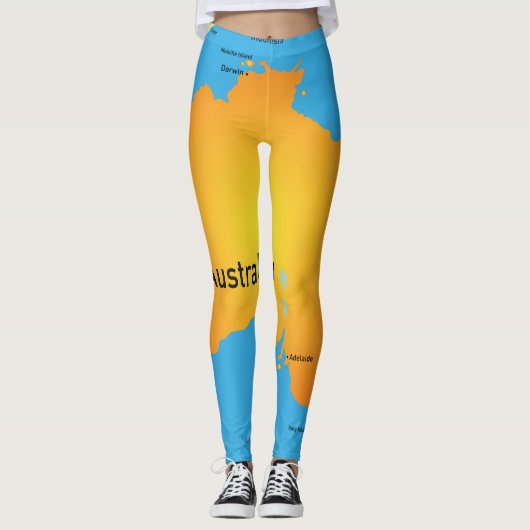 Kaart van Australië Leggings (Voorkant)