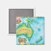 Kaart van Australië Magneet (Voorkant / Achterkant)