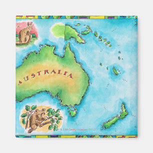 Kaart van Australië Magneet