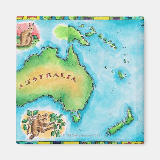 Kaart van Australië Magneet (Voorkant)