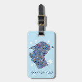 Kaart van Australië met cultuurgoederen Bagagelabel (Voorkant verticaal)