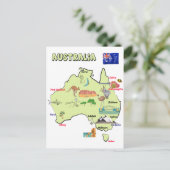 kaart van Australië met grote steden (Staand voorkant)