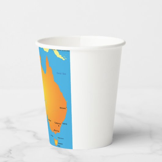 Kaart van Australië Papieren Bekers (Links)