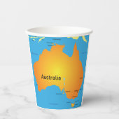 Kaart van Australië Papieren Bekers (Voorkant)