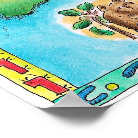 Kaart van Australië Poster (Hoek)