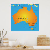 Kaart van Australië Poster (Keuken)