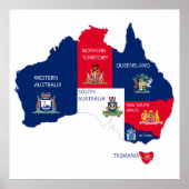 Kaart van Australië Poster (Voorkant)