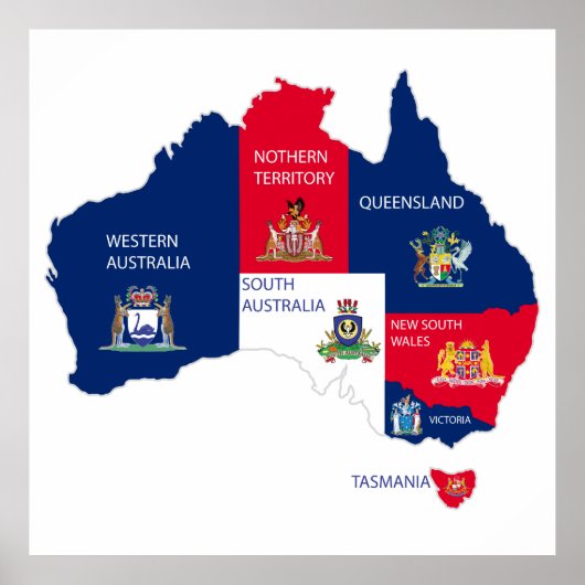 Kaart van Australië Poster (Voorkant)