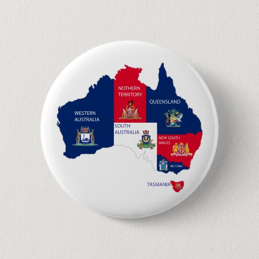 Kaart van Australië Ronde Button 5,7 Cm (Voorkant)