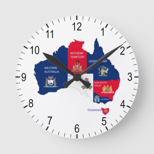 Kaart van Australië Ronde Klok (Voorkant)