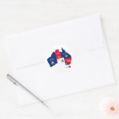 Kaart van Australië Ronde Sticker (Envelop)