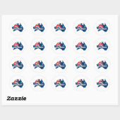 Kaart van Australië Ronde Sticker (Vel)