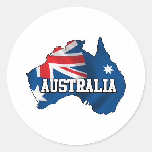 Kaart van Australië Ronde Sticker (Voorkant)
