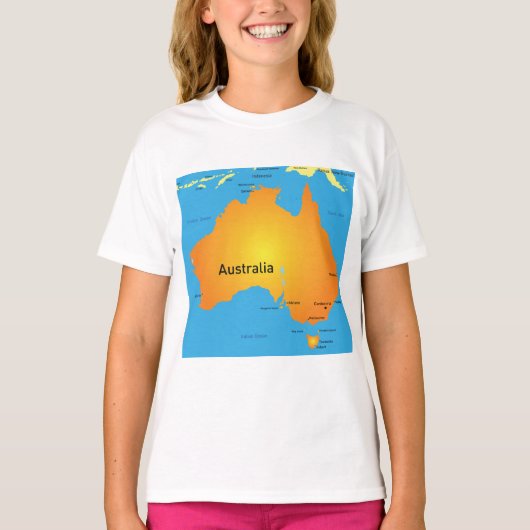Kaart van Australië T-shirt (Voorkant)