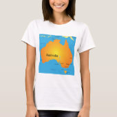 Kaart van Australië T-shirt (Voorkant)