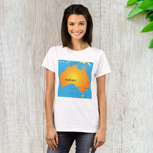 Kaart van Australië T-shirt