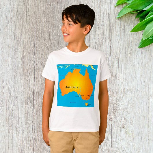 Kaart van Australië T-shirt