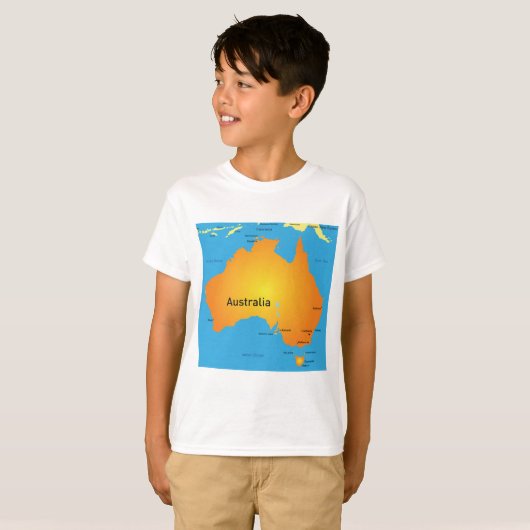 Kaart van Australië T-shirt (Voorkant volledig)