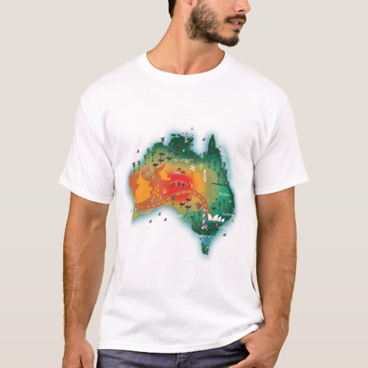 Kaart van Australië T-shirt (Voorkant)