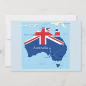 Kaart van Australië Uitnodigingen (Voorkant)