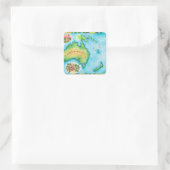 Kaart van Australië Vierkante Sticker (Tas)