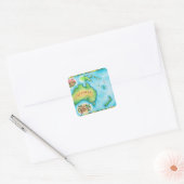 Kaart van Australië Vierkante Sticker (Envelop)