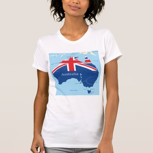 Kaart van Australië Vrouwen T-shirt (Voorkant)