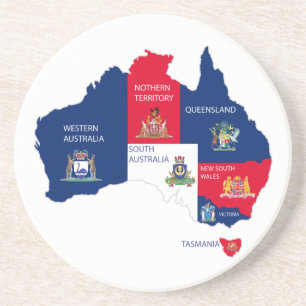 Kaart van Australië Zandsteen Onderzetter