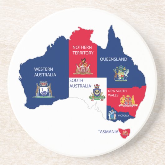 Kaart van Australië Zandsteen Onderzetter (Voorkant)