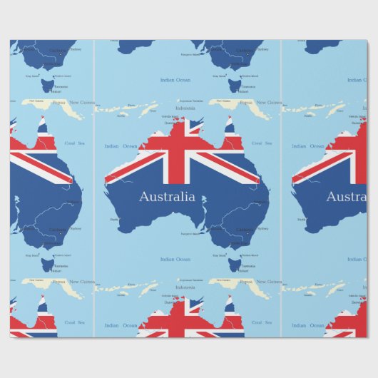 Kaart van Australisch overslagpapier Cadeaupapier (Vlak)