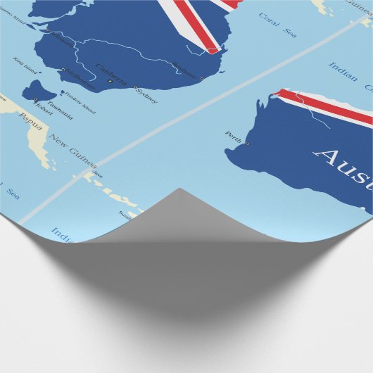 Kaart van Australisch overslagpapier Cadeaupapier (Hoek)