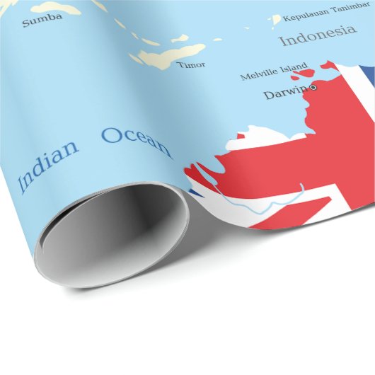 Kaart van Australisch overslagpapier Cadeaupapier (Rol Hoek)