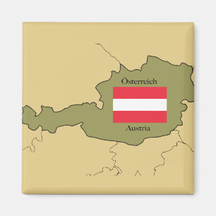 Kaart van Austria Magnet