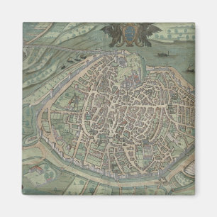 Kaart van Avignon, van "Civitates Orbis Terrarum"  Magneet