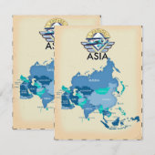  kaart van Azië (Voorkant / Achterkant)