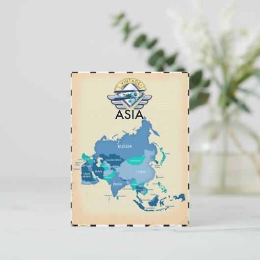 kaart van Azië (Staand voorkant)