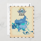  kaart van Azië (Voorkant / Achterkant)