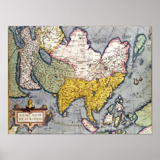  kaart van Azië | 1580 Poster (Voorkant)