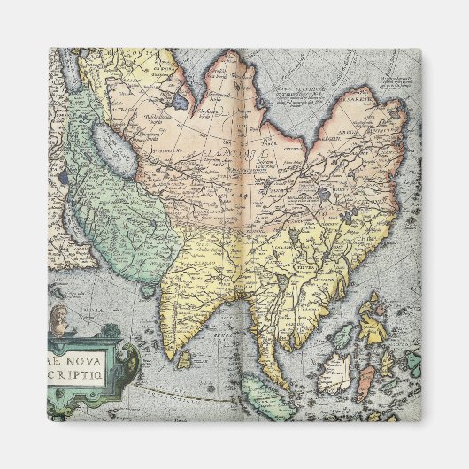 kaart van Azië | 1592 Magneet (Voorkant)